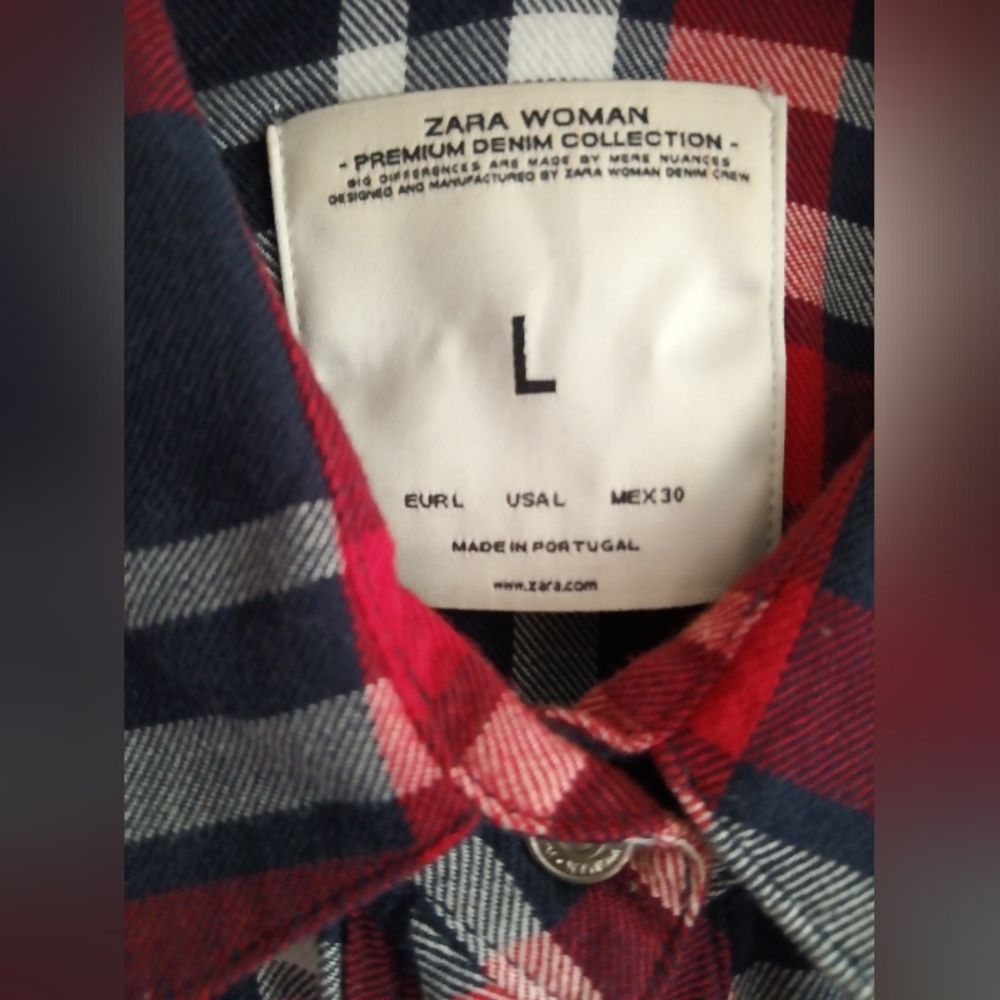 Zara Red and Blue Checkered Shirt - Picture 3 of 3